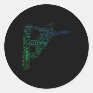 Adesivo Redondo Snowboard Winter Sport Men's Snowboard