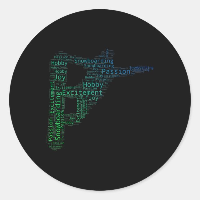 Adesivo Redondo Snowboard Winter Sport Men's Snowboard (Frente)