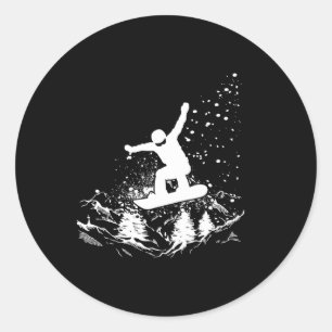 Adesivo Redondo Snowboard Winter Sports Snowboard Design Para Mim