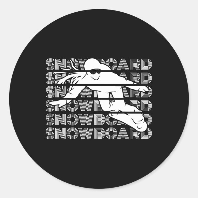 Adesivo Redondo Snowboard Women Snowboard Snowboard Snowboarder (Frente)