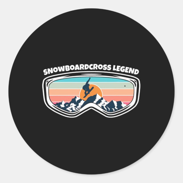 Adesivo Redondo Snowboardcross Snowboard Gogggggggggl Como Snowboa (Frente)