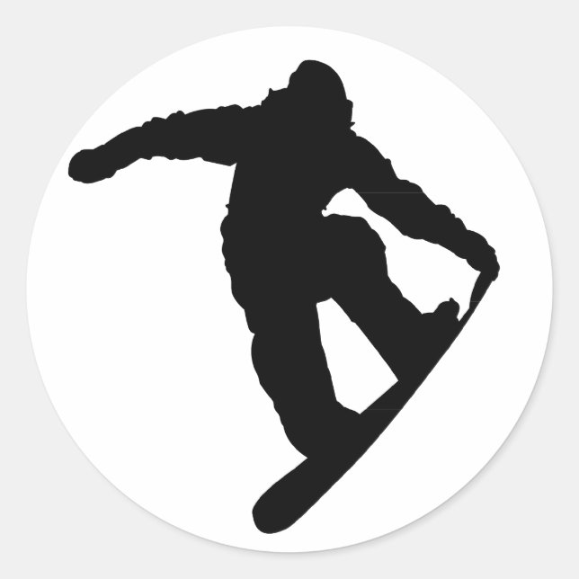 Adesivo Redondo Snowboarder (Frente)
