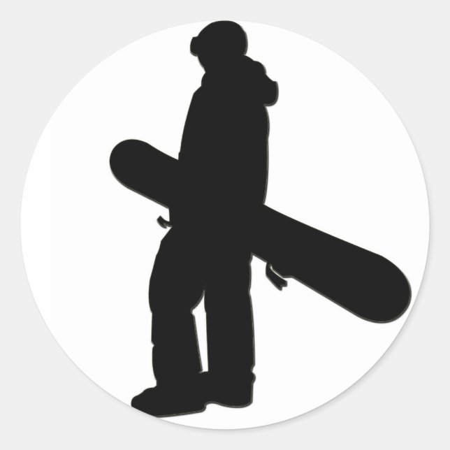 Adesivo Redondo Snowboarder 2 Sticker (Frente)