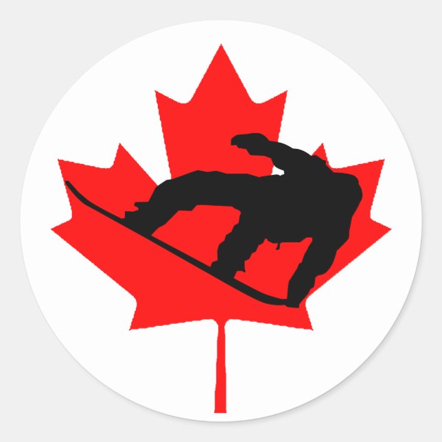 Adesivo Redondo Snowboarder Canadense (Frente)