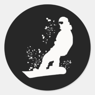 Adesivo Redondo Snowboarder Colorful Snowboard 11