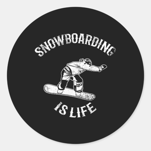 Adesivo Redondo Snowboarder Cote Snowboard Alpino (Frente)