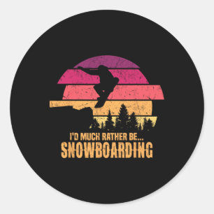 Adesivo Redondo Snowboarder Eu Teria Muitas Preferencialmentes A S