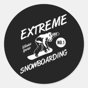 Adesivo Redondo Snowboarder Extreme Snowboard Winter Sports Sno