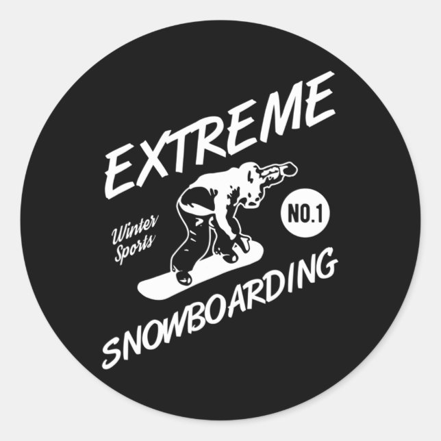 Adesivo Redondo Snowboarder Extreme Snowboard Winter Sports Sno (Frente)