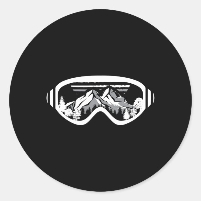 Adesivo Redondo Snowboarder Gift Idea - Pistola de Snowboard Winte (Frente)