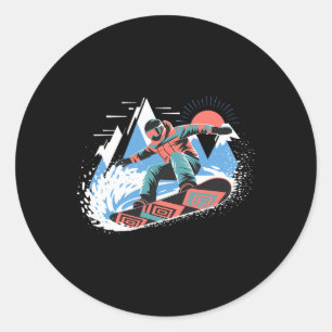 Adesivo Redondo Snowboarder Master Slopes Snowboard Snowboboa