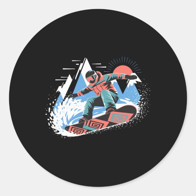 Adesivo Redondo Snowboarder Master Slopes Snowboard Snowboboa (Frente)