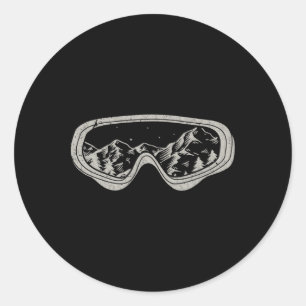 Adesivo Redondo Snowboarder Snowboard Goggggggggggggg Winter Sport