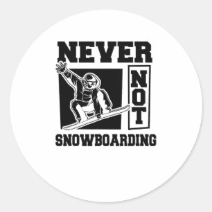 Adesivo Redondo Snowboarder Snowboard - Placa de neve para esporte