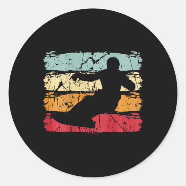 Adesivo Redondo Snowboarder Snowboard Ski Vacina Snowboard Gi (Frente)