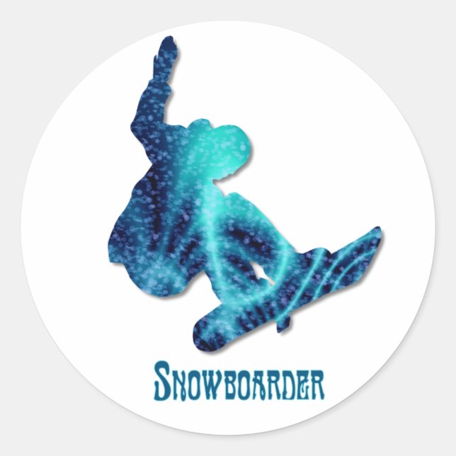 Adesivo Redondo Snowboarder Stickers (Frente)