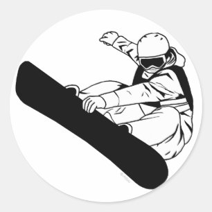 Adesivo Redondo Snowboarding 3