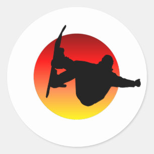 Adesivo Redondo Snowboarding de Sun