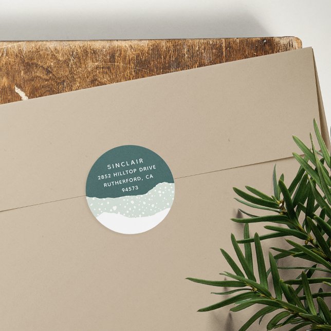 Adesivo Redondo Snowdrift | Endereço para devolução de feriados (Criador carregado)