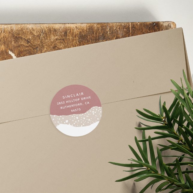 Adesivo Redondo Snowdrift | Endereço para devolução de feriados (Criador carregado)