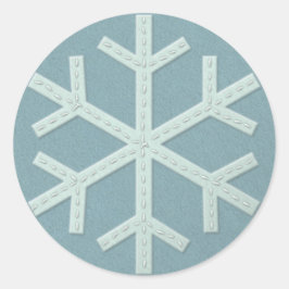 Adesivo Redondo Snowflake Aqua Blue Faux Felt