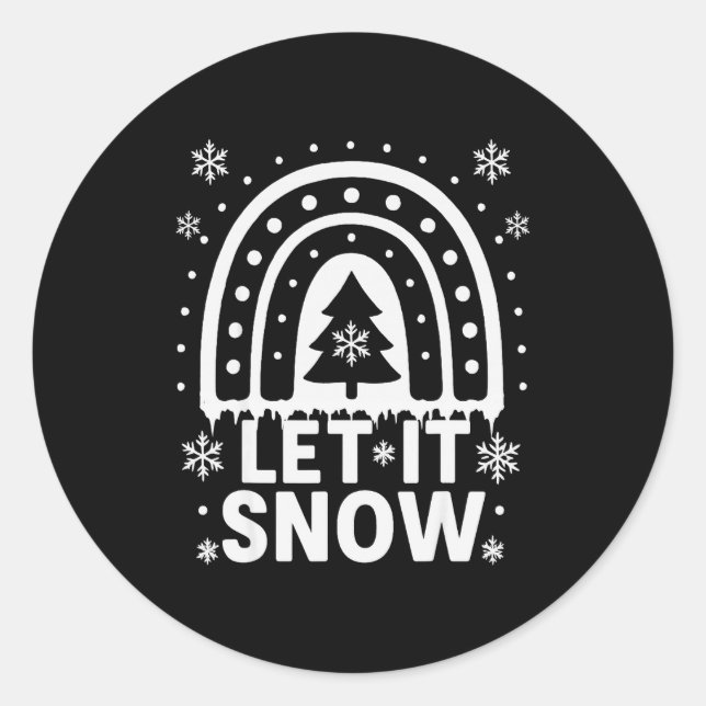 Adesivo Redondo Snowflake Christmas Teacher Student Cute Rainbow L (Frente)