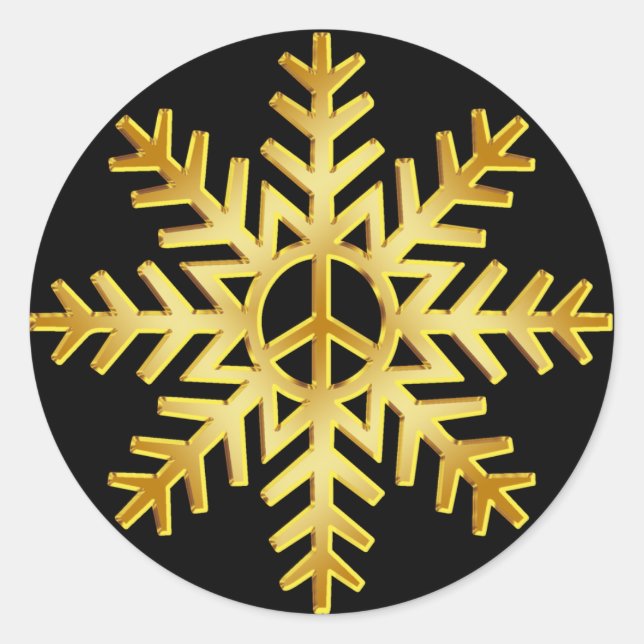 Adesivo Redondo SNOWFLAKE Dourado (Frente)