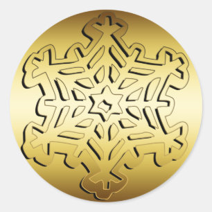 Adesivo Redondo SNOWFLAKE Dourado