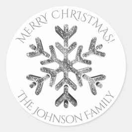 Adesivo Redondo Snowflake Elegante Olheira de Natal