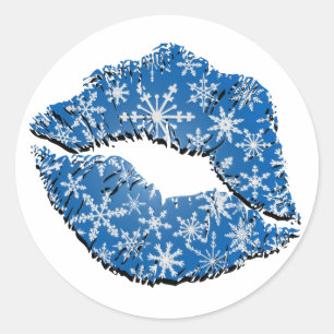 Adesivo Redondo Snowflake Kisses Stickers