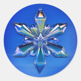 Adesivo Redondo Snowflake Ornament Pavilhão de Natal Azul