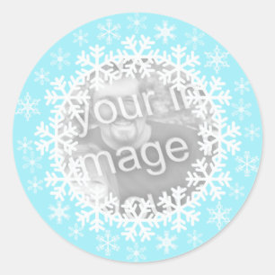 Adesivo Redondo Snowflake Photo Stickers