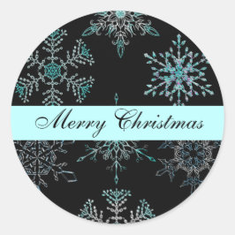 Adesivo Redondo Snowflake Sticker