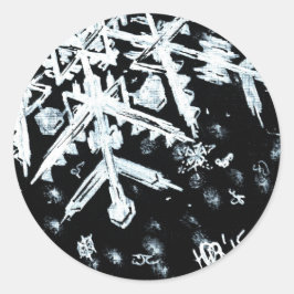 Adesivo Redondo Snowflake Stickers
