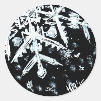 Adesivo Redondo Snowflake Stickers