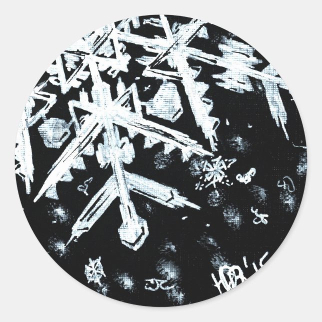 Adesivo Redondo Snowflake Stickers (Frente)