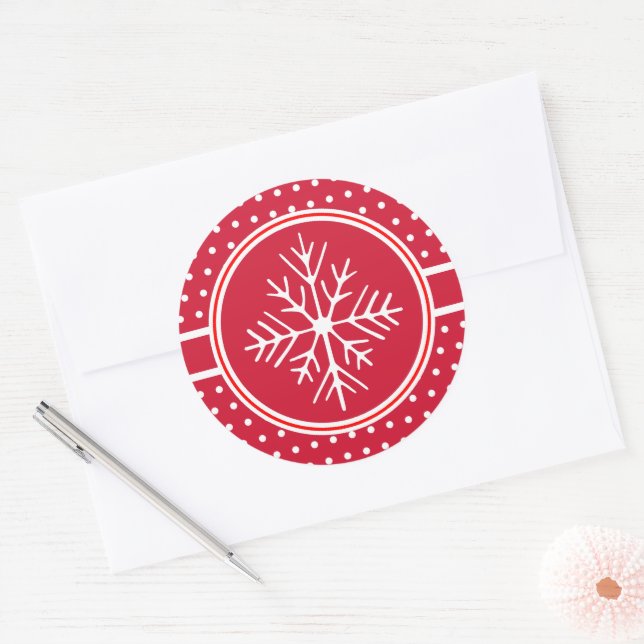 Adesivo Redondo Snowflake Stickers (Envelope)