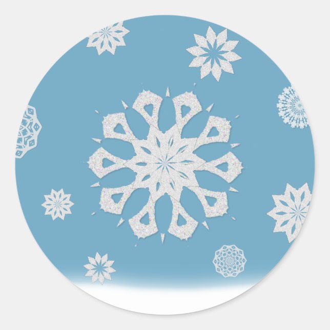Adesivo Redondo Snowflake Stickers (Frente)