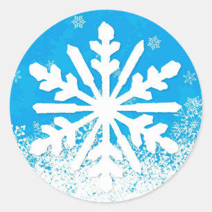 Adesivo Redondo Snowflake Stickers