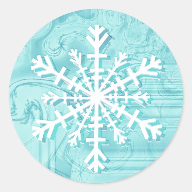 Adesivo Redondo Snowflake Stickers (Frente)