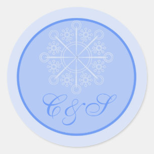 Adesivo Redondo Snowflake Wedding Favor Stickers