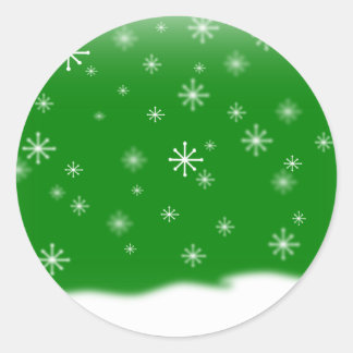 ADESIVO REDONDO SNOWFLAKS VERDE
