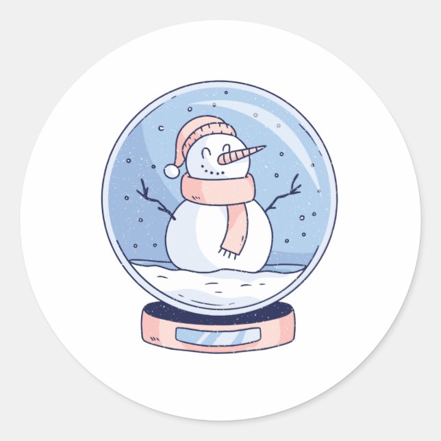 ADESIVO REDONDO SNOWGLOBE SNOWMAN (Frente)