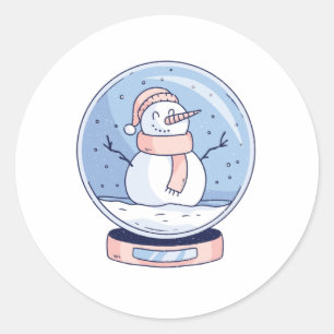 ADESIVO REDONDO SNOWGLOBE SNOWMAN
