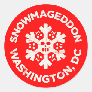 ADESIVO REDONDO SNOWMAGEDDON WASHINGTON, C.C.