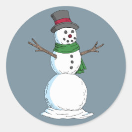 Adesivo Redondo Snowman