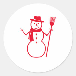 Adesivo Redondo Snowman