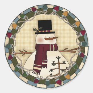 Adesivo Redondo Snowman