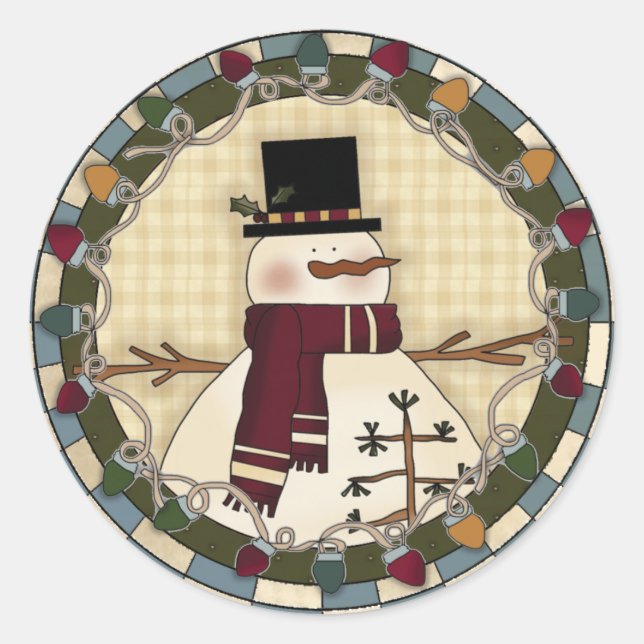 Adesivo Redondo Snowman (Frente)