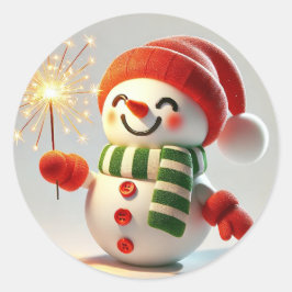 Adesivo Redondo Snowman animado